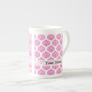 Tasse En Porcelaine Damas rose chaud