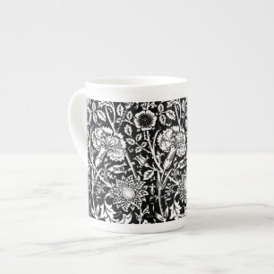 Tasse En Porcelaine Damassé d'oeillet de Nouveau d'art, noire et