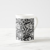 Tasse En Porcelaine Damassé d'oeillet de Nouveau d'art, noire et (Devant droit)