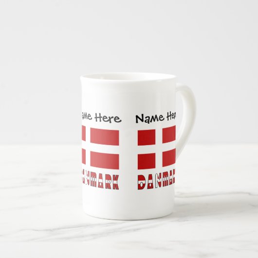 Tasse En Porcelaine Danmark og Dannebrog Personnalisé (Devant droit)