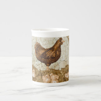Tasse en porcelaine de ferme avicole poulet
