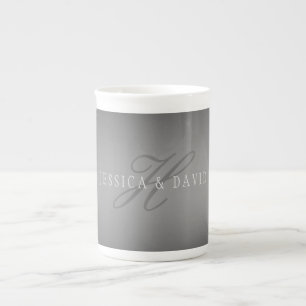 Tasse En Porcelaine Dégradé gris changeant progressivement Tout nom/s
