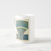 Designs orientaux bleus avec facettes souriantes