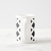 Tasse En Porcelaine Diamants noirs en blanc (Dos)