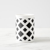 Tasse En Porcelaine Diamants noirs en blanc (Devant)