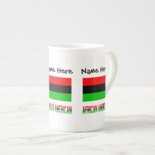 Tasse En Porcelaine Diaspora africaine ou Drapeau américain noir perso