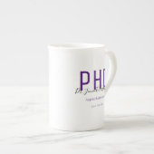Tasse En Porcelaine Diplômé Garder Purple Nom Diplôme PhD (Devant droit)