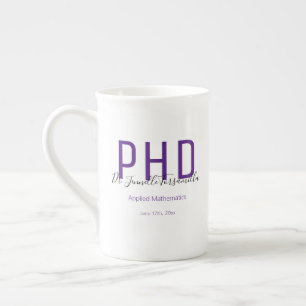 Tasse En Porcelaine Diplômé Garder Purple Nom Diplôme PhD
