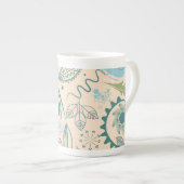 Tasse En Porcelaine Doodles de fleurs (Devant droit)