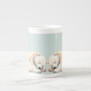 Tasse En Porcelaine Double Baby shower jumeau