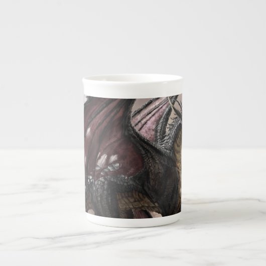 Tasse En Porcelaine Dragon Dans La Grotte (Devant)