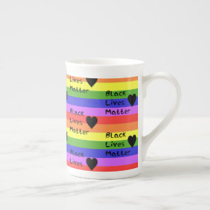 Tasse En Porcelaine Drapeau Arc-en-ciel Black Lives Matter Texte LGBTQ