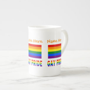 Tasse En Porcelaine Drapeau arc-en-ciel personnalisé de la fierté gay