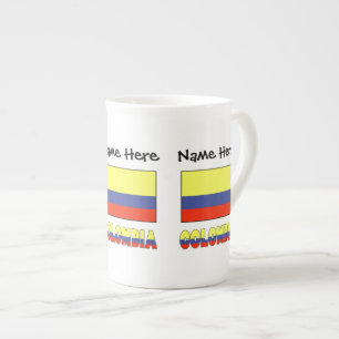 Tasse En Porcelaine Drapeau colombien et colombien personnalisé