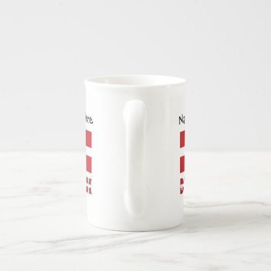 Tasse En Porcelaine Drapeau danois personnalisé (Dos)
