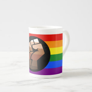 Tasse En Porcelaine Drapeau de couleur des personnes queer de Slippery