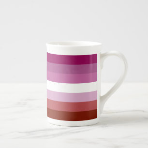 Tasse En Porcelaine Drapeau de fierté lesbienne de SlipperyJoe féminin