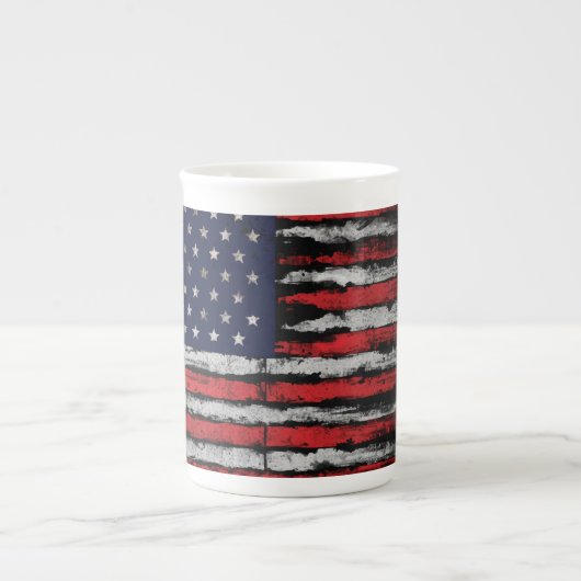 Tasse En Porcelaine Drapeau Grunge U.S.A (Devant)