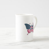 Tasse En Porcelaine Drapeau papillon américain Design-62616 (Devant droit)