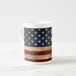 Tasse En Porcelaine Drapeau USA / Grunged