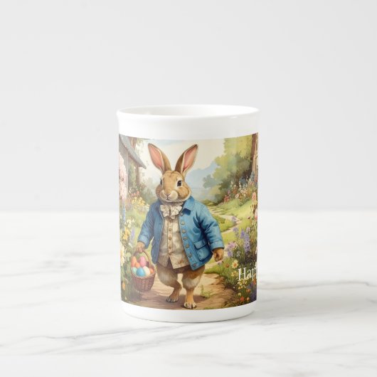 Tasse En Porcelaine Easter Bunny Collecting Easter Eggs (Devant)