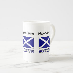 Tasse En Porcelaine Écosse et drapeau écossais avec votre nom