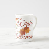 Tasse En Porcelaine Écrivons que c'est l'automne (Devant droit)