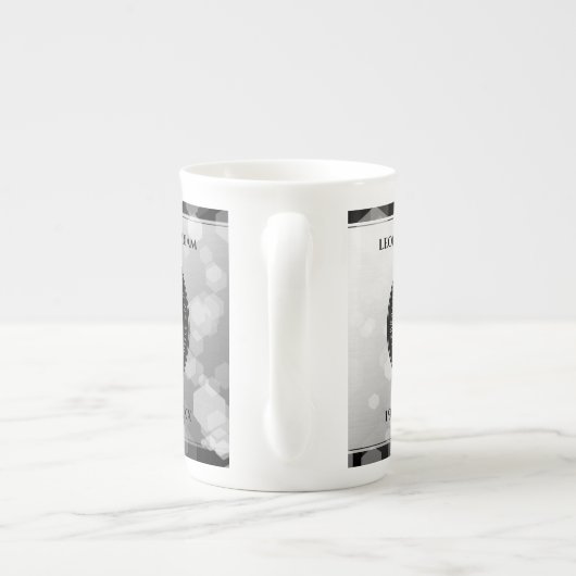 Tasse En Porcelaine Élégant 70e anniversaire de Mariage Platinum (Dos)