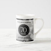 Tasse En Porcelaine Élégant 70e anniversaire de Mariage Platinum (Droite)