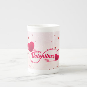 Tasse En Porcelaine Élégant Heureuse Sainte-Valentin