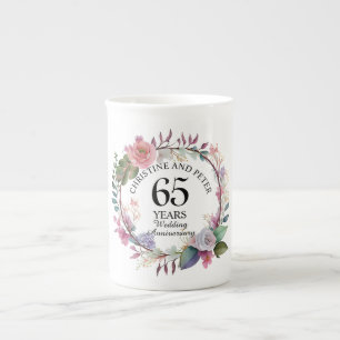 Tasse En Porcelaine Élégant pour tout mariage (65) Anniversaire floral