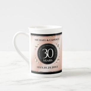 Tasse En Porcelaine Elégante 30ème Mariage Pearl Anniversaire de céléb