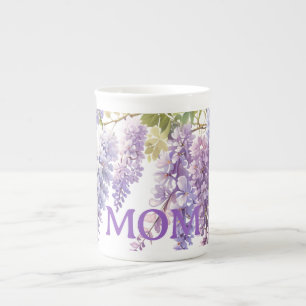 Tasse En Porcelaine Elégante teinte violet de l'aquarelle glyteria flo