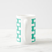 Tasse En Porcelaine Emerald Green et White Motif géométrique (Dos)