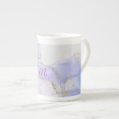 Tasse En Porcelaine Encre d'alcool rose, pourpre et bleu (Devant droit)