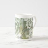 Tasse En Porcelaine Entrée de papillon vert avec porte en fer (Devant droit)