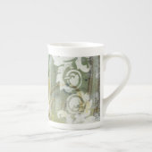 Tasse En Porcelaine Entrée de papillon vert avec porte en fer (Droite)