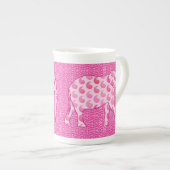 Tasse En Porcelaine Ephène de mer - rose glacé et fuchsia (Devant droit)