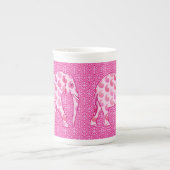 Tasse En Porcelaine Ephène de mer - rose glacé et fuchsia (Devant)