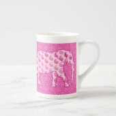 Tasse En Porcelaine Ephène de mer - rose glacé et fuchsia (Droite)