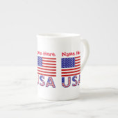 Tasse En Porcelaine Etats-Unis Amérique Drapeau Rouge Personnalisation (Devant droit)