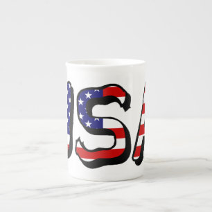 Tasse En Porcelaine États-Unis écrasés sur le drapeau américain