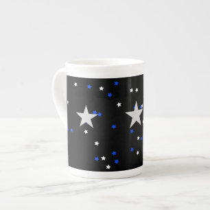 Tasse En Porcelaine étoiles bleues et blanches
