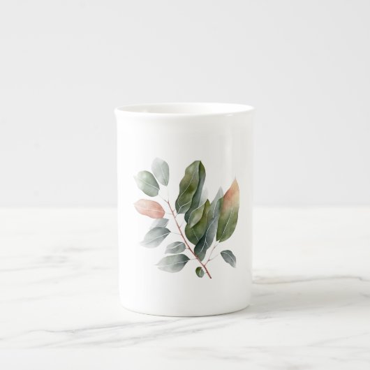 Tasse En Porcelaine Eucalyptus Feuilles (Devant)