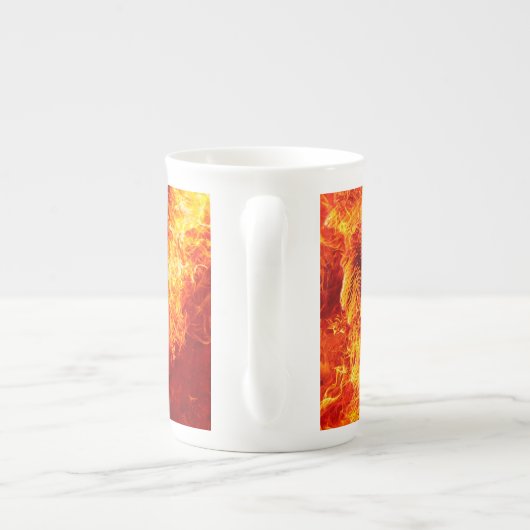 Tasse En Porcelaine Face de lion orange (Dos)