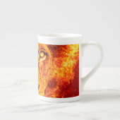Tasse En Porcelaine Face de lion orange (Droite)
