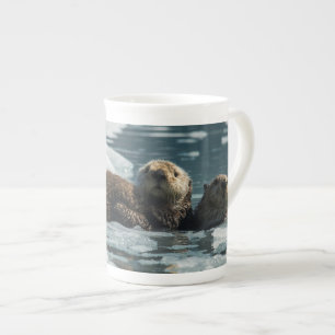 Tasse En Porcelaine Famille de loutre de mer