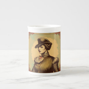 Tasse En Porcelaine Fancy Lady En Costume Période