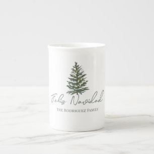 Tasse En Porcelaine Feliz Navidad-Joyeux sapin de Noël et lumières