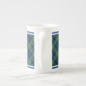 Tasse En Porcelaine Ferguson Famille Tartan Vert et Royal Bleu Plaid (Dos)
